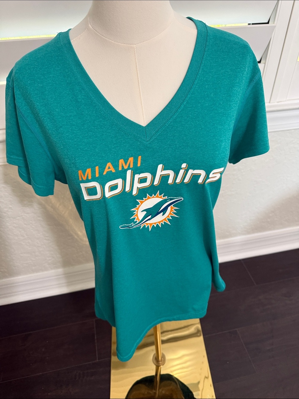 Nike & NFL Miami Dolphins Women's Teal V-Neck Team Tee